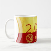Chinesische Silvesterschlange 2025 Red Gold WM Kaffeetasse (Links)