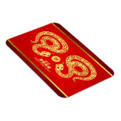 Chinesische Silvesterschlange Doppelgoldene Papier Magnet (Rechte Seite)