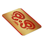 Chinesische Silvesterschlange Doppeltes rotes Papi Magnet (Rechte Seite)