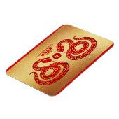 Chinesische Silvesterschlange Doppeltes rotes Papi Magnet (Linke Seite)