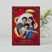 Chinesische Silvesterschlange Foto Urlaubskarte Folien Feiertagskarte (Stehend vorne)