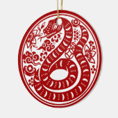 Chinesische Silvesterschlange personalisierbar Keramik Ornament (Links)