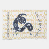 Chinesische Silvesterschlange Zodiac Tierminimum Geschirrtuch (Horizontal)