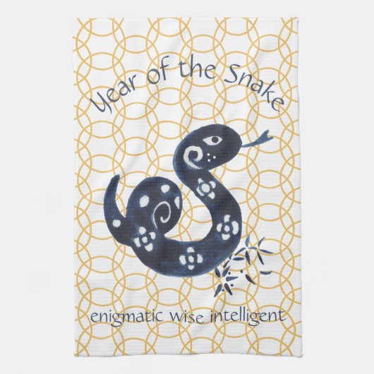 Chinesische Silvesterschlange Zodiac Tierminimum Geschirrtuch (Vertikal)