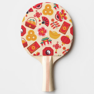 Chinesische Silvestersymbole Tischtennis Schläger