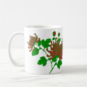 Chinesische Spider Chrysanthemen in Deep Red Kaffeetasse (Links)