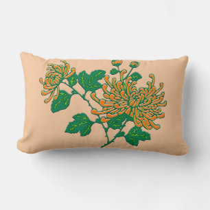 Chinesische Spinnenchrysanthemen - Mandarine Lendenkissen