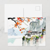 Chinesische Springtime in einem Bergdorf Postkarte (Vorne/Hinten)