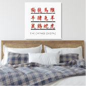 Chinesische Sternzeichen in Rot Leinwanddruck (Insitu (Schlafzimmer))