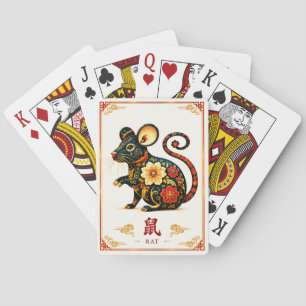 Chinesische Sternzeichen-Ratte-Spielkarten Spielkarten