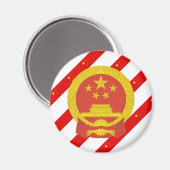 Chinesische Streifen-Flagge Magnet (Vorderseite/Rückseite)