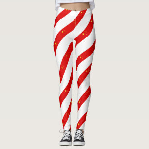 Chinesische Streifenflagge Leggings