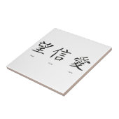 Chinesische Symbole für Liebe, Hoffnung und Glaube Fliese (Seite)