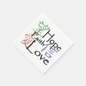 Chinesische Symbole für Liebe, Hoffnung und Glaube Serviette (Ecke)