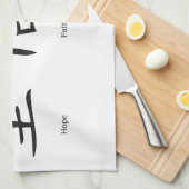 Chinesische Symbole für Liebe, Hoffnung und Küchentuch (Viertel Falte)