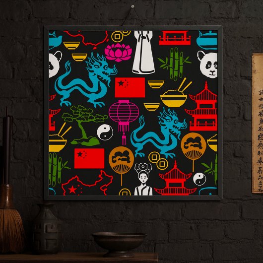 Chinesische Symbole Poster