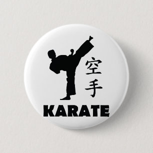 chinesische Symbolikone des Karatemannes Button