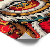 Chinesische Tanzlion - farbenfrohe Illustration Poster (Ecke)