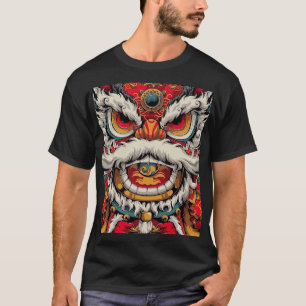 Chinesische Tanzlion - farbenfrohe Illustration T-Shirt