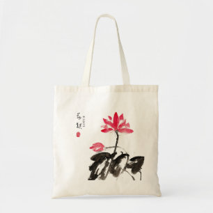 Chinesische Tasche Watercolor Floral Lotus