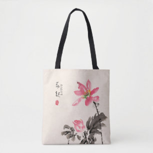 Chinesische Tasche Watercolor Floral Lotus