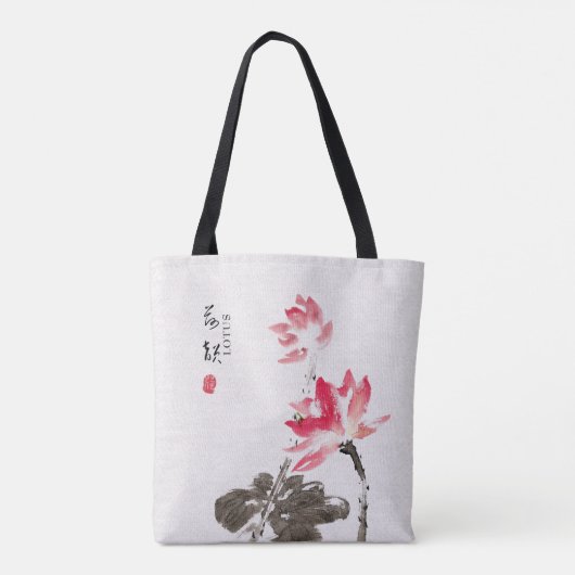 Chinesische Tasche Watercolor Floral Lotus (Rückseite)