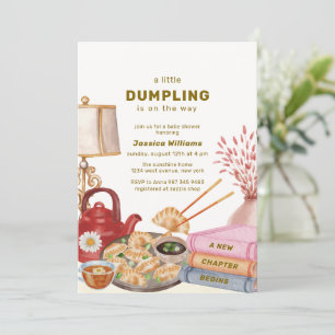 Chinesische Teigtaschen-Baby-Party Neues Kapitel Einladung