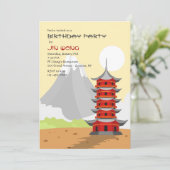 Chinesische Tempel-Einladung Einladung (Stehend Vorderseite)