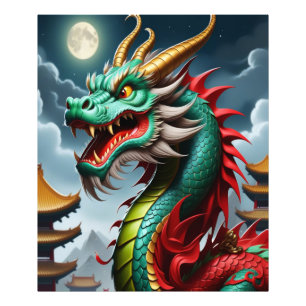 Chinesische Tierkreis-Kunst Jahr des Drachen Sci-F Fotodruck