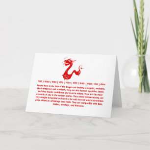 CHINESISCHE TIERNKREIS-DRACHEN-PAPIERSC HNITT-ILLU FEIERTAGSKARTE