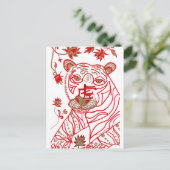 Chinesische Tiger-Astrologie Postkarte (Stehend Vorderseite)