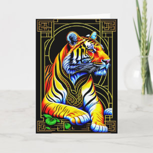 Chinesische Tiger-Grußkarte für neues Jahr Karte