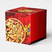 Chinesische Tiger-Papier-schneiden Peonies Neujahr Geschenkschachtel (Vorderseite)