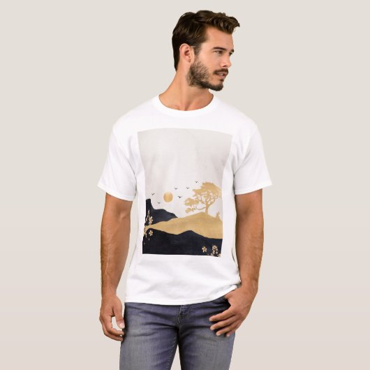 Chinesische Tintenkunst, Chinesische Digitale Kuns T-Shirt (Vorne ganz)