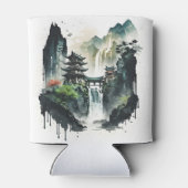 Chinesische Tintenlandschaft mit Wasserfall Dosenkühler (Rückseite)