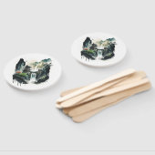 Chinesische Tintenlandschaft mit Wasserfall Fächer (Non-assembled)