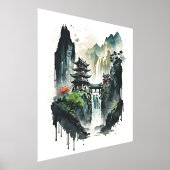 Chinesische Tintenlandschaft mit Wasserfall Foliendrucke (Ablage )