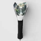Chinesische Tintenlandschaft mit Wasserfall Golf Headcover (Vorderseite)