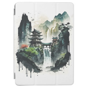 Chinesische Tintenlandschaft mit Wasserfall iPad Air Hülle