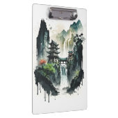Chinesische Tintenlandschaft mit Wasserfall Klemmbrett (Rechts)