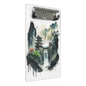 Chinesische Tintenlandschaft mit Wasserfall Mini Klemmbrett (Schrägansicht)