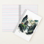 Chinesische Tintenlandschaft mit Wasserfall Notizblock (Innen)