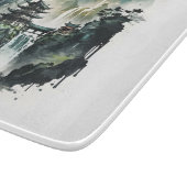 Chinesische Tintenlandschaft mit Wasserfall Schneidebrett (Ecke)