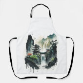 Chinesische Tintenlandschaft mit Wasserfall Schürze (Vorderseite)