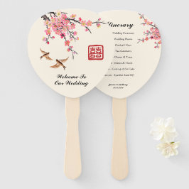 Chinesische Tintenmalerei Blume Vögel Hochzeitspro Fächer