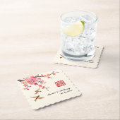 Chinesische Tintenmalerei Blumenvogelhochzeit Untersetzer (Vor Ort)