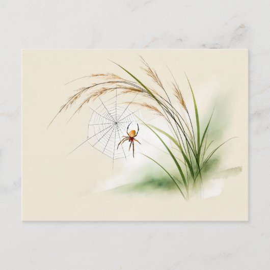 Chinesische Tintenspinne auf Reis Postkarte (Vorderseite)