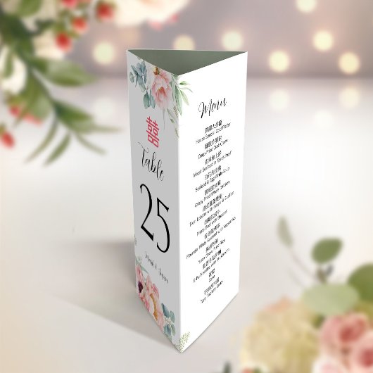 Chinesische Tischnummer, Menü & Vielen Dank Hinwei