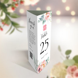 Chinesische Tischnummer, Menü & Vielen Dank Hinwei