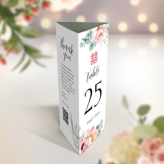 Chinesische Tischnummer, Menü & Vielen Dank Hinwei